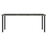 Gartentisch Grau - Metall - Polyrattan - 180 x 73 x 180 cm