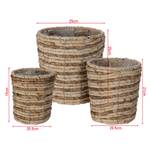 Paniers de plantation Ixora (lot de 3) Marron - Fibres naturelles - 25 x 25 x 25 cm