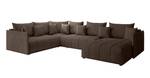 U-Form-Sofa Asvil BIS Monolith 20 Dunkelbraun