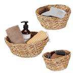 3x Aufbewahrungskörbe Wasserhyazinthe Braun - Metall - Rattan - 28 x 9 x 22 cm