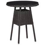 Rattanstuhl (2er Set) 46550 Schwarz - Metall - Polyrattan - 64 x 90 x 65 cm