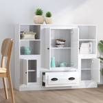 Highboard 3er Set DE7587 Hochglanz Weiß