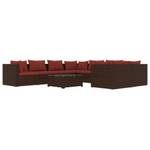 Salon de jardin 3013639-2 (lot de 9) Marron - Rouge