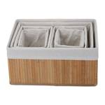 Set de 6 paniers de rangement Marron clair - Blanc