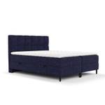 Boxspringbett Arlette H3 Latex-Topper Blau - Breite: 160 cm