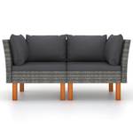 Ecksofas 2er Set V876 Grau - Massivholz - 65 x 67 x 65 cm