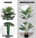 Zimmerpalme Palme Kunstpflanze Grün - Kunststoff - 16 x 110 x 16 cm