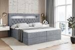 Boxspringbett - NOEL GOLD - LED Grau - Breite: 200 cm - H4