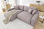 Hildegarde Ecksofa mit Bettfunktion Hellrosa - Ecke davorstehend links