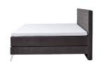 Boxspringbett SINDAR Bett Stoff Anthrazit - Silber - Breite: 202 cm - Silber