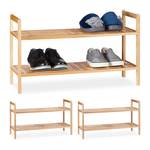 3 x Schuhregal stapelbar Walnuss Braun - Holzwerkstoff - 69 x 41 x 27 cm