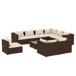 Salon de jardin (lot de 10) 3013638-12 Marron - Blanc - Métal - Polyrotin - 60 x 30 x 60 cm