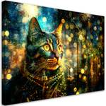 KUNSTDRUCK Mystical Feline in the Glow 2 120 x 80 cm