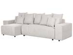 Ecksofa LUSPA Beige - Schwarz - Creme - Armlehne davorstehend links - Ecke davorstehend rechts - Schlaffunktion davorstehend rechts - Naturfaser