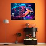 Canvas Leinwandbild Neon-Seequalle 120 x 80 cm