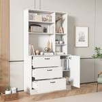 Highboard BuffetZoom Ⅶ Weiß - Holzwerkstoff - Metall - 100 x 180 x 40 cm