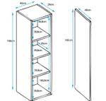 Hängendes Vitrine Luke V4 Sonoma Trüffel Dekor - Weiß - Höhe: 165 cm