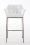 Tabouret de bar DAMASO Lot de 2 Blanc - Argenté