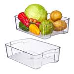 Lot de 2 rangements frigo avec poignées Matière plastique - 22 x 9 x 32 cm