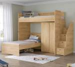 Bett Studio Braun - Holzwerkstoff - 95 x 96 x 207 cm