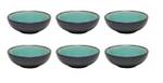 Dip-Gericht Crete 6er Set Blau - Naturfaser - 2 x 4 x 11 cm