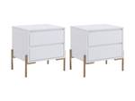 Table de chevet KORASA Lot de 2 Blanc