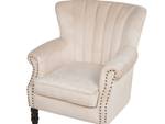 Fauteuil SVEDALA Beige - Crème - Chêne foncé