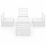 Salon de jardin (lot de 5) 3009868-1 Blanc - Bois massif - Bois/Imitation - 70 x 30 x 70 cm