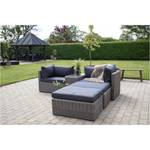 Loungeset Rosino Grau - Rattan - 158 x 65 x 190 cm