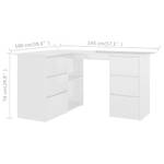 Schreibtisch Weiß - Holzwerkstoff - Massivholz - 145 x 76 x 145 cm
