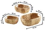 3tlg. Set Dekoschale HYACINTHBOWL Braun - Naturfaser - 28 x 14 x 41 cm