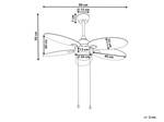 Deckenventilator mit Licht WEBER Grün - Orange - Violett - Weiß - Gelb - Metall - 99 x 50 x 99 cm