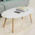 Table Basse FBT61-W Blanc - En partie en bois massif - 105 x 40 x 60 cm