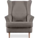 Ohrensessel STRALIS mit Sitzhocker Beige