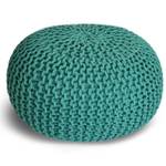 Pouf Sitzpouf Bodenkissen Strickhocker Türkis