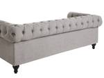 3-Sitzer Sofa CHESTERFIELD Grau - Hellgrau - Eiche Dunkel - 202 x 70 x 75 cm