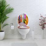Premuim Abattant WC - Maisons colorées Beige - Vert - Orange - Mauve - Bois manufacturé - 38 x 5 x 44 cm