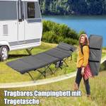 Feldbett Campingbett mit Matratze+Kissen Grau