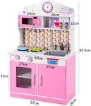 Kinderküche Spielküche Holz Pink - Holzwerkstoff - 28 x 96 x 57 cm
