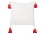 Coussin décoratif VALLOTA Doré - Rouge - Blanc - Fibres naturelles - 45 x 10 x 45 cm