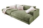 KAWOLA Big Sofa MADELINE Cord Grün - Tiefe: 170 cm