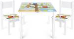 Kindertisch und 2 Stühle - Eulen Holzwerkstoff - 60 x 49 x 60 cm