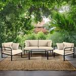 Gartensofa RAMBE Cremeweiß - Dunkelgrau - Breite: 150 cm