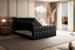 Boxspringbett MIAMI-Z KING Hochglanz Schwarz - Breite: 140 cm