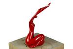 Skulptur Liebreizende Lady Rot - Kunststein - Kunststoff - 14 x 33 x 11 cm