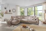 Sofa MADELINE Ecksofa Cord Taupe - Ecke davorstehend links