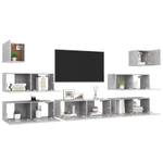 TV-Schrank 7er Set D975 Grau - Holzwerkstoff - 30 x 30 x 80 cm