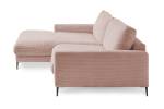 Ecksofa CARA Cord Pink - Ecke davorstehend links