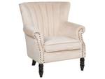 Fauteuil SVEDALA Beige - Crème - Chêne foncé