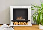 Ethanolkamin Glow Fire Kalmar white Weiß - Glas - Metall - 100 x 90 x 31 cm